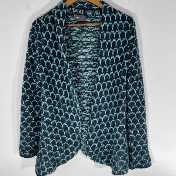 Wooden Ships Sweater Open Front Longsleeve Mohair Wool Blend Womens S / M - Picture 1 of 7
